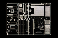 Italeri 3854 chrome-finished truck accessory sprue with deck plates and detail parts