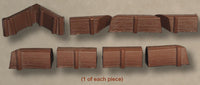 Seven separate low barricade sections supplied in Italeri 6030 Battlefield Accessories