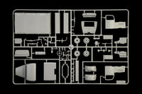Italeri 6558 Mercedes-Benz L3000 S, cab, cargo body and cover components on sprue