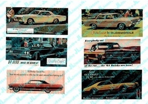 JL Innovative Design HO 275 1960s Auto Billboard Signs 2 Series II (6) — exact product view