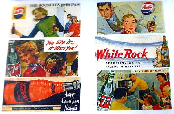 JL Innovative Design N 326 1940s-1950s Vintage Soft Drink Billboard Signs (6) — exact product view