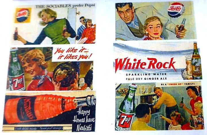 JL Innovative Design N 326 1940s-1950s Vintage Soft Drink Billboard Signs (6) — exact product view