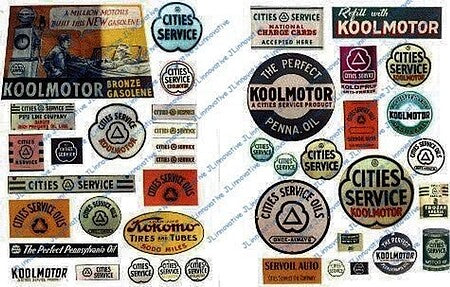 JL Innovative Design 234 Cities Service HO scale printed gas station signs