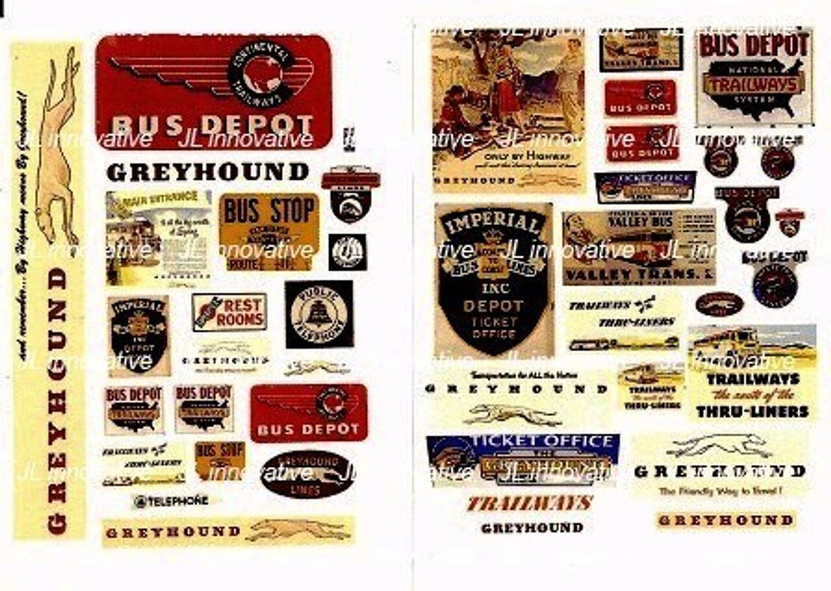 JL Innovative Vintage Bus & Bus Depot Signs 1950's, SKU JLI267