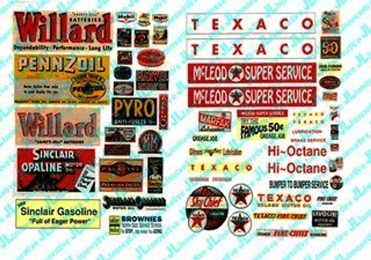 JL Innovative Gas Station Signs Series III 1930's to 1960's, SKU JLI384