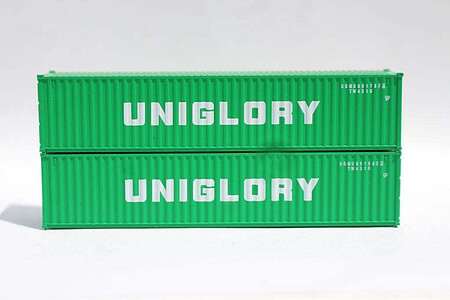 JTC 405355 N Scale Uniglory 40-Foot Containers Set 1, 2-Pack