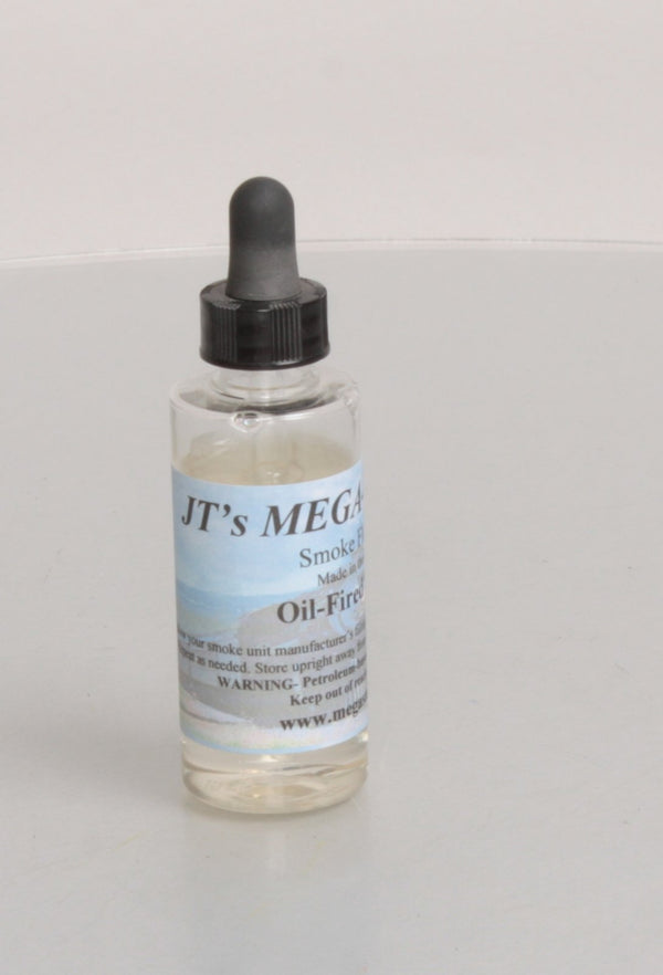 JT's Mega-Steam 103 Oil-Fired Steam smoke-fluid bottle with its labeled scent and black dropper cap.
