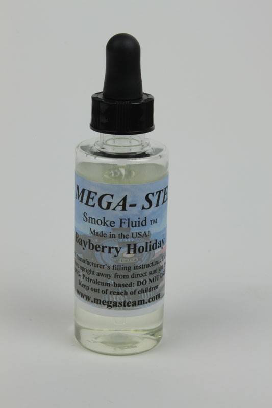 JT's Mega-Steam 115 Bayberry Holiday smoke-fluid bottle with its labeled scent and black dropper cap.