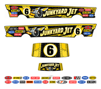 Junkyard Jet – Black & Yellow – one complete 1955 gasser decal set