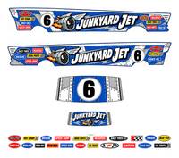 Junkyard Jet – Cobalt & White – one complete 1955 gasser decal set