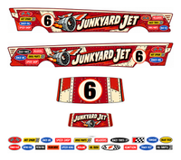 Junkyard Jet – Crimson & Cream – one complete 1955 gasser decal set