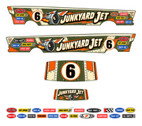 Junkyard Jet – Olive, Cream & Orange – one complete 1955 gasser decal set