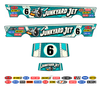 Junkyard Jet – Teal & Ivory – one complete 1955 gasser decal set