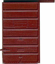Kadee HO 2210 6' 7-Panel Superior Door High Tackboard, Red Oxide (2 Pair) — exact product view