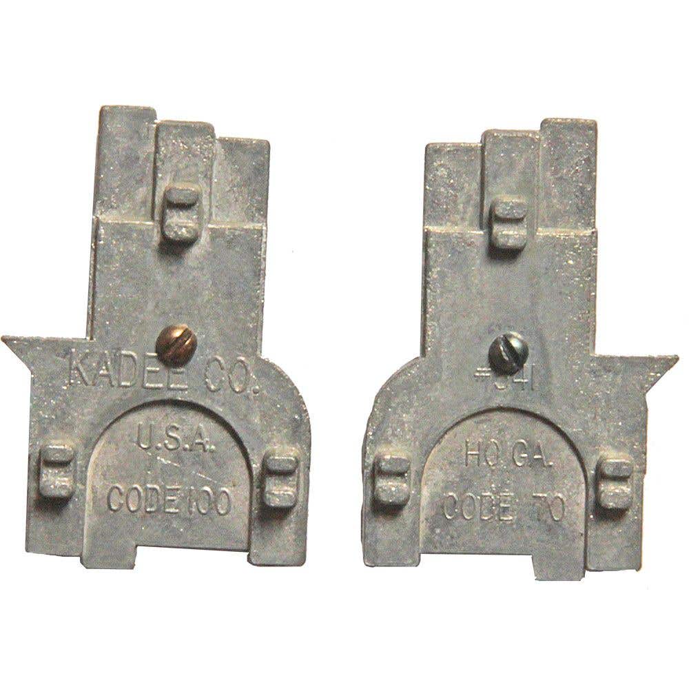 Two views of the single Kadee 341 gauge, showing Code 70 and Code 100 faces
