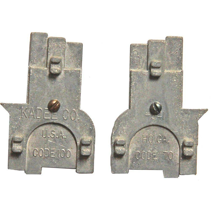 Two views of the single Kadee 341 gauge, showing Code 70 and Code 100 faces