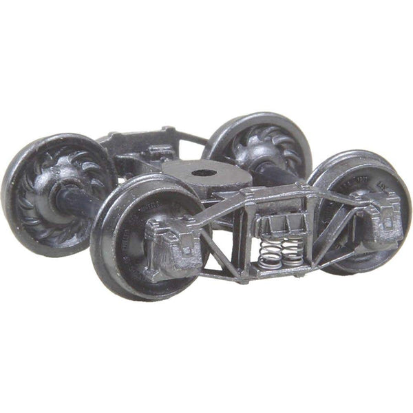Kadee 501 Arch Bar HO truck with 33-inch ribbed back wheels, one of two included