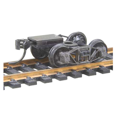 Kadee 503 Arch Bar truck with 33-inch ribbed-back wheels; display track not included