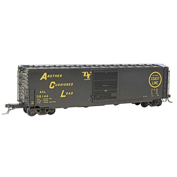 Kadee 6423 black Atlantic Coast Line PS-1 boxcar, road number ACL 35144, with yellow lettering