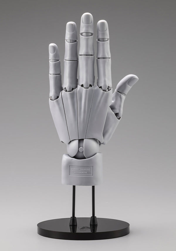 Kotobukiya AT035 men's left-hand model in gray, back of open left hand on stand