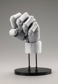Kotobukiya AT035 men's left-hand model in gray, closed-fist pose on stand