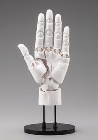 Kotobukiya AT036 men's left-hand model in white, palm of open left hand on stand