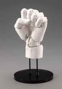 Kotobukiya AT036 men's left-hand model in white, closed-fist pose on stand