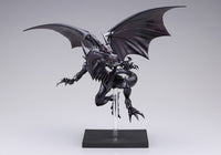 Kotobukiya GP004 Red-Eyes Black Dragon OSHI WORKS, front view with wings spread on base