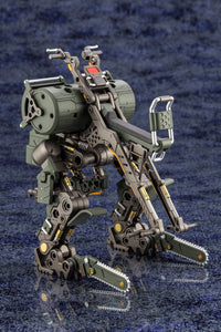 Kotobukiya HG081X, rear three-quarter view with deployed ground chainsaws
