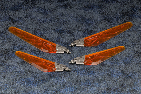 Kotobukiya HG116 four assembled clear-orange wings with gunmetal joints