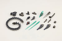 Kotobukiya HG143, snake body, rifles, effects and conversion parts laid out