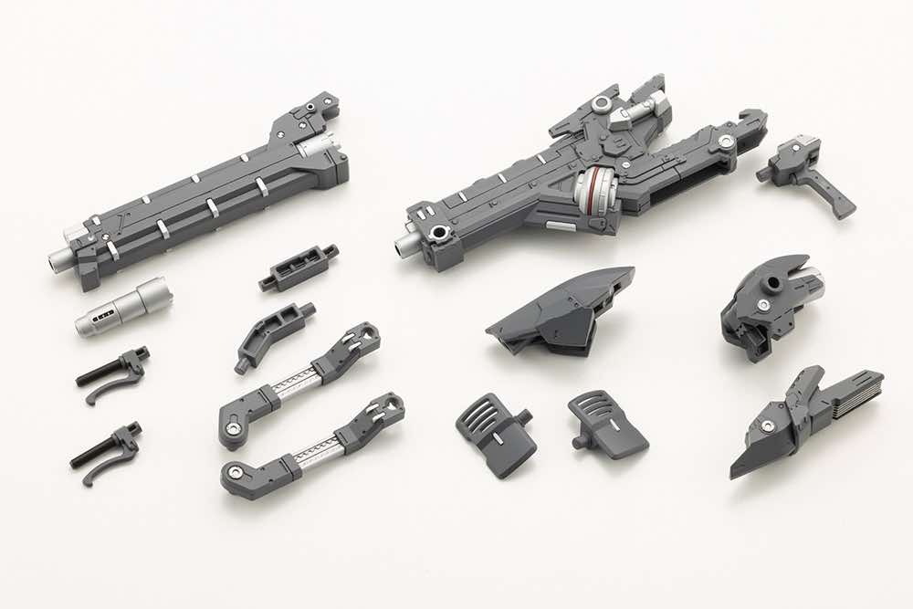 Kotobukiya MH36, complete Laser Cannon accessory parts laid out