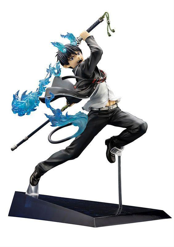 Kotobukiya PV244, Rin Okumura with drawn sword, blue flame effects and display base
