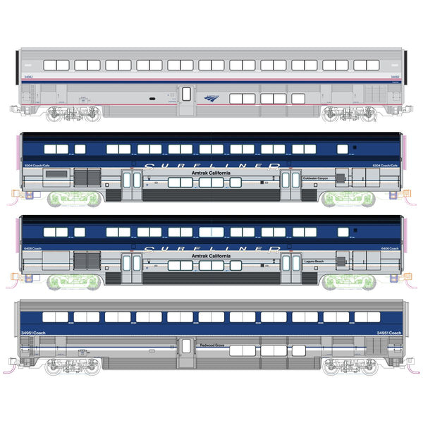 Kato N Scale Amtrak Pacific Surfliner 4-Car Add-On Set | 106-9002 — exact product reference