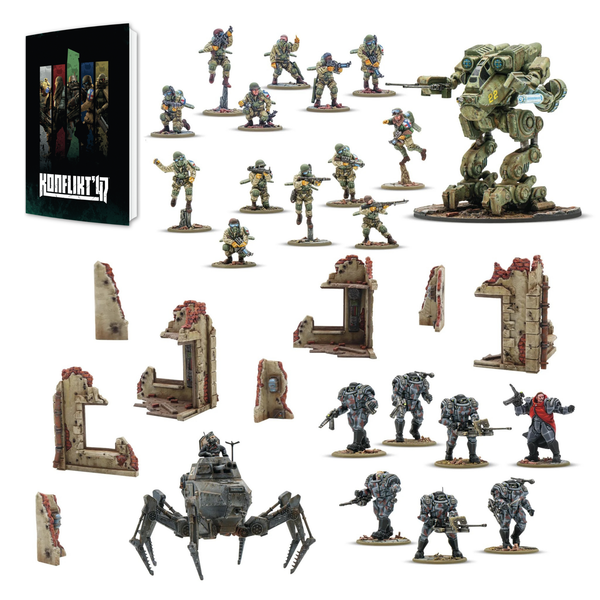 Warlord Games Konflikt ’47 Starter Set – painted manufacturer example; supplied unpainted