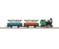 LGB 72307 passenger starter train with locomotive and two passenger cars
