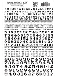 Woodland Scenics MG707 Dry Transfer Decals, Numbers Roman RR (Black) — exact product view