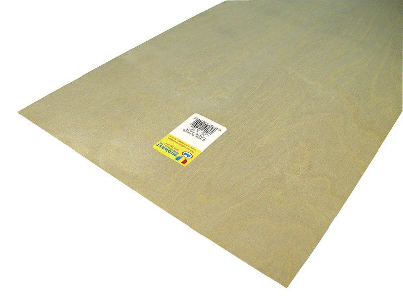 Midwest Products 5240 aircraft grade birch plywood, 1/64 x 12 x 24 inches
