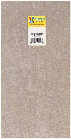 Midwest 5244 birch plywood sheet measuring 1/8 x 12 x 24 inches