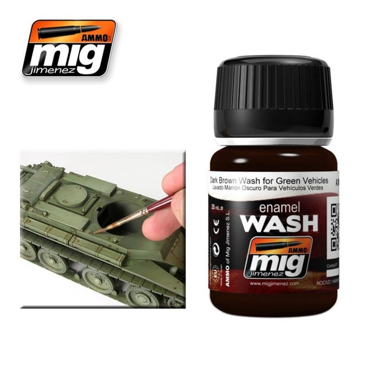 AMMO A.MIG-1005 Dark Brown Wash for Green Vehicles