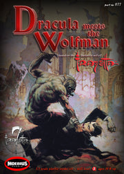 Moebius 977 Dracula Meets the Wolfman 1/8 model kit package artwork by Frank Frazetta