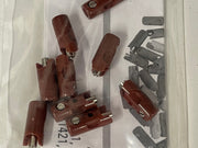 Close-up of the brown Märklin 71421 sockets in their package.