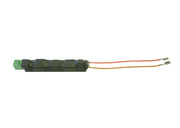 Märklin 74041 suppression circuit board with red and brown leads and C-track terminal connections.