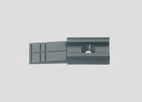 One gray Märklin 74110 catenary mast base with its mounting hole and trimmable end.