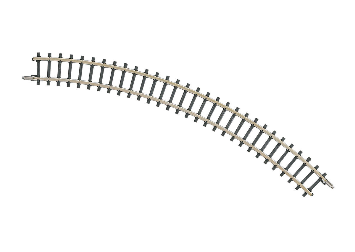 One Märklin 8510 Z scale curved track section with a 145 mm radius and 45-degree arc.
