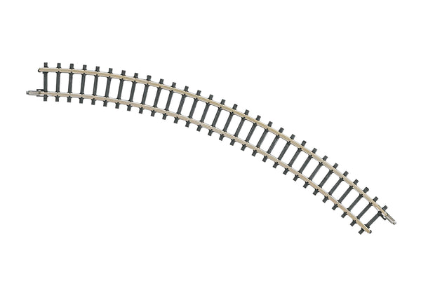 One Märklin 8510 Z scale curved track section with a 145 mm radius and 45-degree arc.