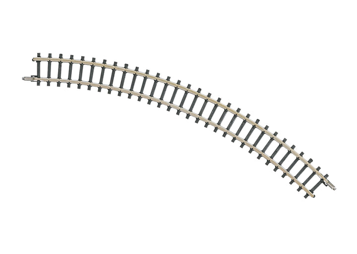 One Märklin 8510 Z scale curved track section with a 145 mm radius and 45-degree arc.