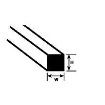 Plastruct 1/4" Polystyrene Square Rod 10" Length (5 per pack) — exact product reference