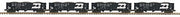 MTH Premier 20-92361 Burlington Northern four-car three-bay hopper set.