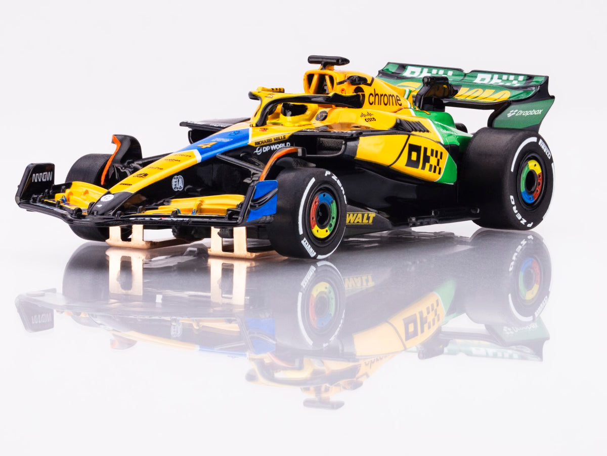 AFX McLaren F1 MCL38 #4 Senna Monaco 2024 HO Slot Car — official product view 4
